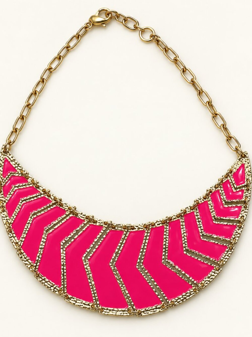 Amrita Singh Pink Gold Bib Necklace As Seen on New Girl